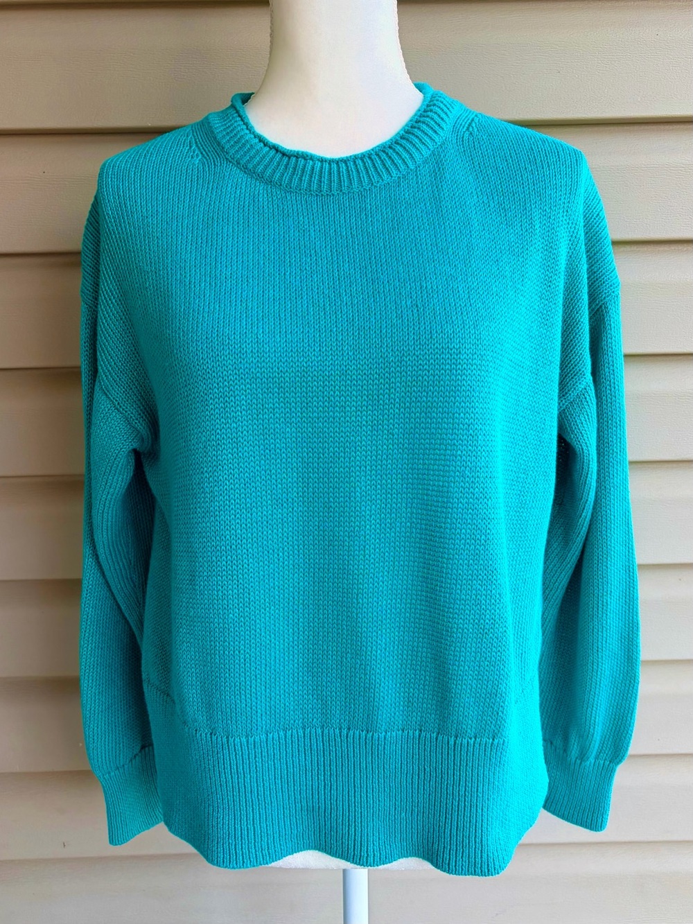•J. Crew• Relaxed Teal Cotton/Linen Lightweight Sweater - Size Small